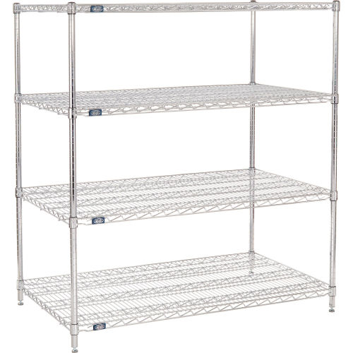 24" x 48" x 63" 4 Shelves  1 EA Chrome Wire Shelving Starter Kit 