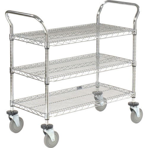 Trucks & Carts | Wire Carts | Nexel® Wire Utility Cart 36x24 3 Shelves ...