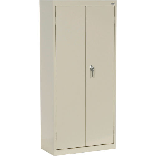 Cabinets Janitorial Sandusky Classic Series Janitorial Storage Cabinet Vfc1301566 30x15x66 Putty 237757py Globalindustrial Com