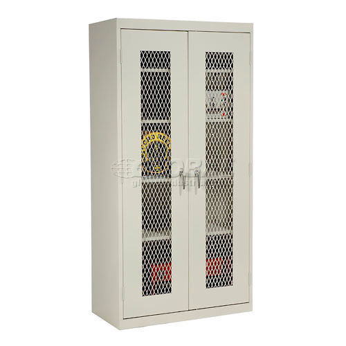 Cabinets Ventilated Cabinets Sandusky Expanded Metal Door Storage Cabinet Ea4m462472 46x24x72 Putty 237822py Globalindustrial Com