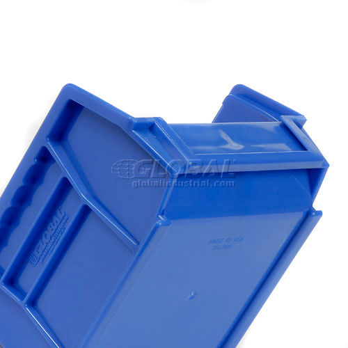 24-Pack Blue Plastic Storage Stacking Hanging Bin Small Parts Label Holder Wall 