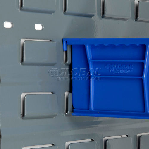 24-Pack Blue Plastic Storage Stacking Hanging Bin Small Parts Label Holder Wall 