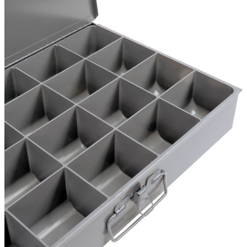115-95 Gray Steel Large Scoop Box 18" x 3" x 12" 12 Compartment 