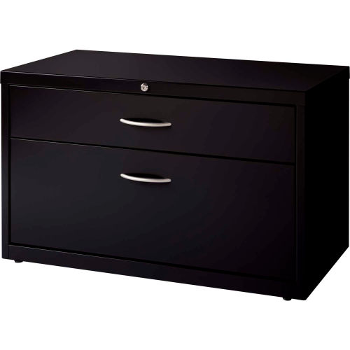 Interion 36 Low Credenza With File Cabinet Black 695761 Globalindustrial Com Low Credenza With File Cabinet Black, Credenza File Cabinet With Drawers