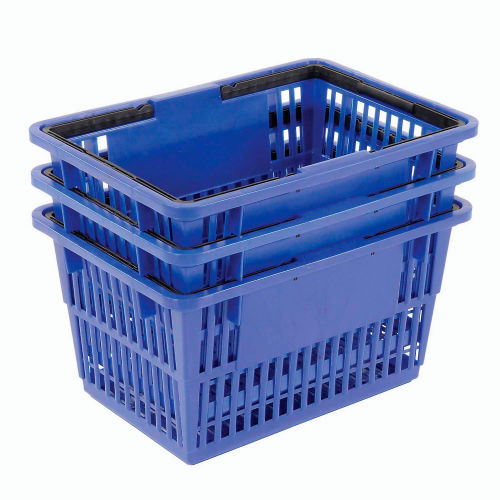 Green Plastic Shopping Basket Pack of 12 Supermarket  Durable Lightweight PRO 