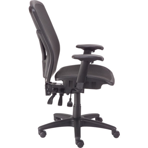 Mid-Back Black Leather Multi-Functional Task Chair No Arms 