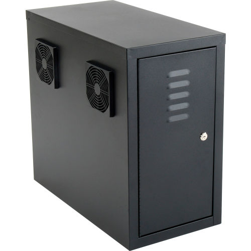 Global Industrial Computer CPU Side Cabinet with Front/Rear Doors and 2 ...