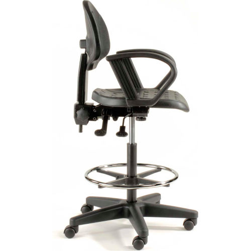 Interion 5 Way Black Adjustable Ergonomic Stool With Arms 250627 Globalindustrial Com 5 Way Black Adjustable Ergonomic Stool, Stool With Arms