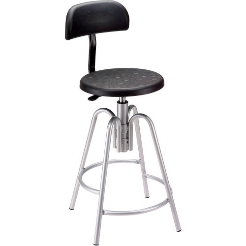 Stools Polyurethane Interion Shop Stool With Backrest Polyurethane Black 250789 Globalindustrial Com