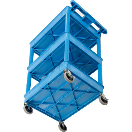 Blue LUXOR BUSTC111BU Tray Shelf Carts 