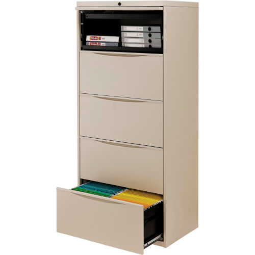 File Cabinets Lateral Interion 30 Premium Lateral File Cabinet 5 Drawer Putty 252468py Globalindustrial Com