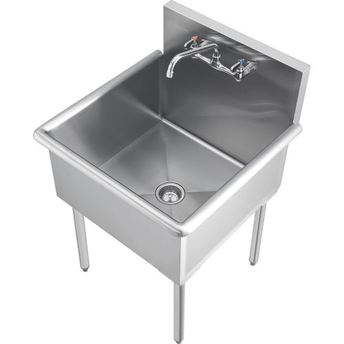 Global Industrial™ Stainless Steel Utility Sink w/Faucet, 24