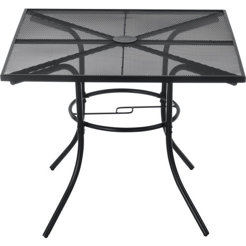Interion 36 Square Outdoor Café Table Steel Mesh Black 262079 Globalindustrial Com - Square Black Mesh Patio Table