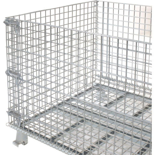Folding Wire Container Gc404830e4 48x40x36 1 2 3000 4000 Lb Cap Drop Gate 40 Side 269411 Globalindustrial Com