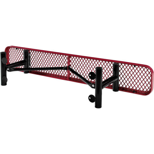 Red 6'L  Expanded Metal Mesh Flat Bench 