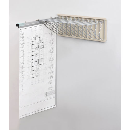 Interion™ Blueprint Wall Mount Storage Rack w/ 12 Hangers & 12