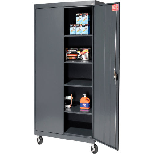 Cabinets Mobile Sandusky Mobile Storage Cabinet Ta4r362472 36x24x78 Charcoal 331274ch Globalindustrial Com