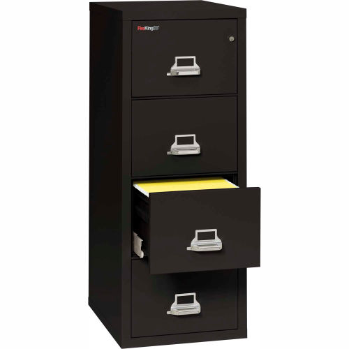 Fireking Fireproof 4 Drawer Vertical File Cabinet Legal Size 21 W X 25 D X 53 H Black 736559bk Globalindustrial Com