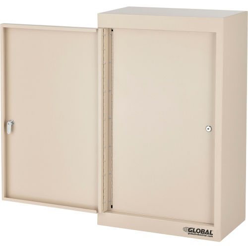 Beige 18W x 10D x 30H Large Narcotics Cabinet Double Door//Double Lock