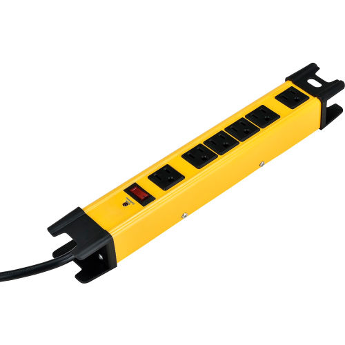 Details about   Heavy Duty Power Strip Surge Protector 6 Outlet Industrial Power Strip with 15A 