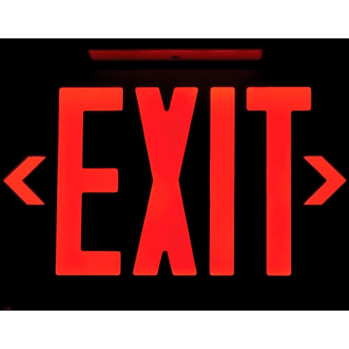 Details about   Lightolier LED Exit Sign 2 Sided RED with White Body Battery Powered LLNURW New 