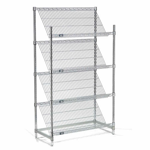 Bulk Rack Carton Flow Rack Slant Wire Shelving 4 Shelves 48 W X 24 D X 63 H 504103 Globalindustrial Com