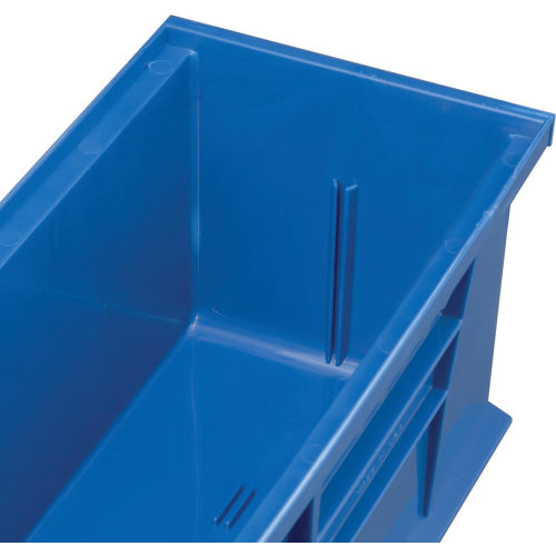 QUS230 Quantum Plastic Storage Stacking Bin 10" x 4" x 4" Blue Carton of 12 