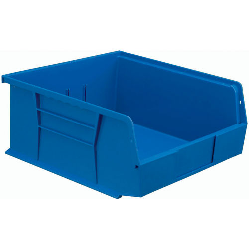 H x 5-1/2" - Lot of 12 W L x 5" Blue Stackable Storage Bin 15" H x 5-1/2" - Lot of 12 W L x 5" Blue Stackable Storage Bin 15"