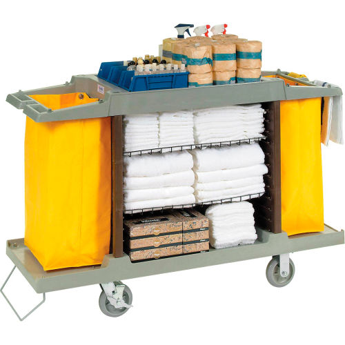 thumbnail image 2 of Registry Housekeeping Cart Caddy Bag, 12-Pocket, Brown | Housekeeping Cart Caddy Bags 2 of 13