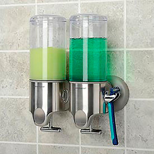 simplehuman twin wall mount shower soap dispenser pumps stainless steel 
