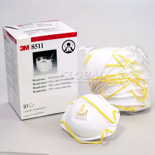 3M™ 8511 N95 Disposable Respirator w/ Exhalation Valve, 10/Box