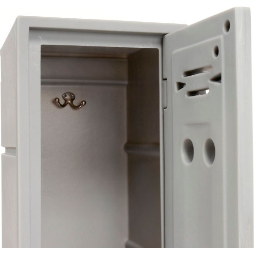 Gray Plastic 12X15X47 Box Locker for Double Tier Sloped Top 