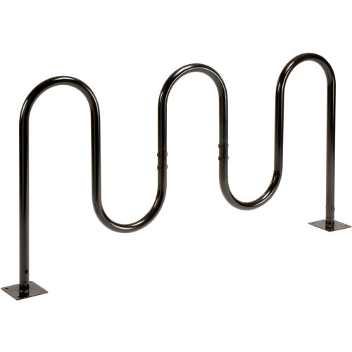 Bikes Racks And Storage Bike Racks Storage Global Industrial 7 Bike Wave Bike Rack Black Flange Mount m Globalindustrial Com