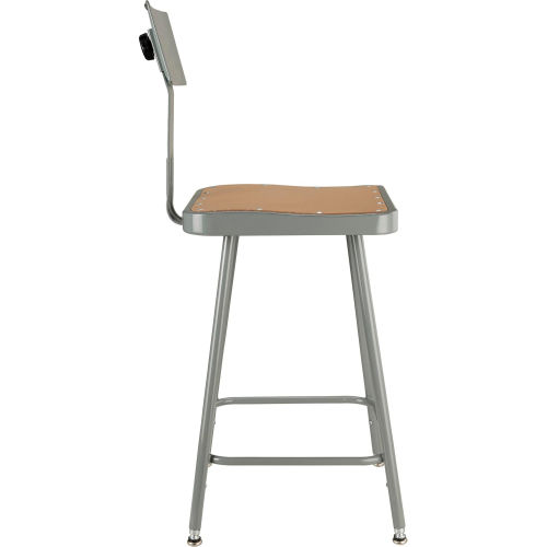 Stools | Steel & Wood | Shop Stool with Backrest - Steel - Adjustable ...