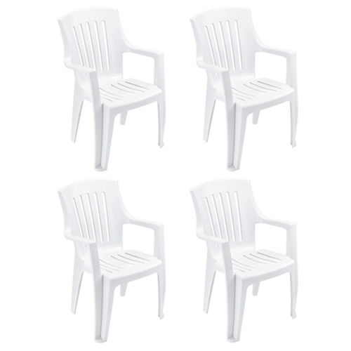 Interion Outdoor Resin Stacking Chair White Pkg Qty 4 695518 Globalindustrial Com - High Back White Plastic Resin Patio Chair