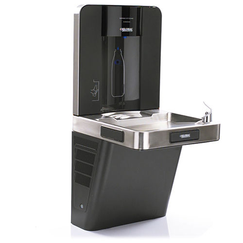 Refrigerated Drinking Fountain with Bottle Filler, Filtered, by Global