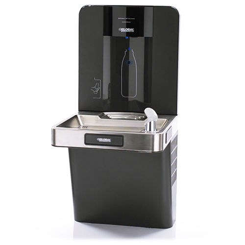 Refrigerated Drinking Fountain with Bottle Filler, Filtered, by Global