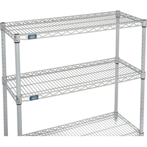 Nexel S2436EP Silver Epoxy Wire Shelf 36W x 24D with Clips