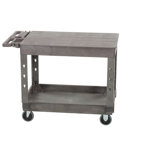 Global Industrial™ Flat Top Plastic Utility Cart, 2 Shelf, 44"Lx251/2