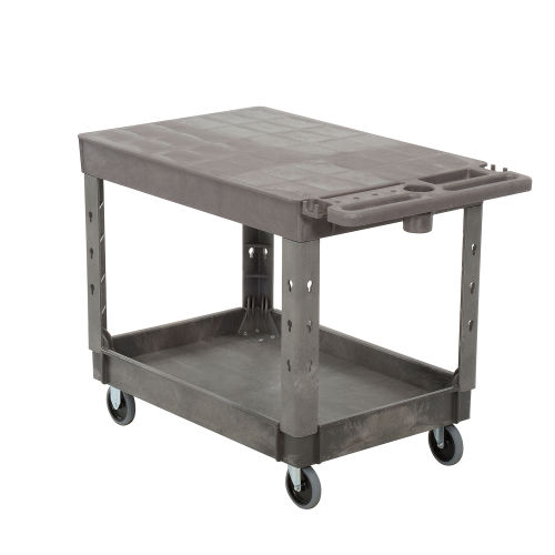 Global Industrial™ Flat Top Plastic Utility Cart, 2 Shelf, 44