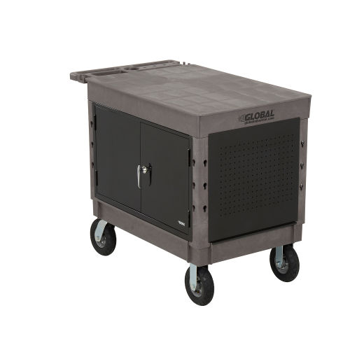 Global Industrial™ Extra Strength Plastic 2 Flat Shelf Maintenance Cart