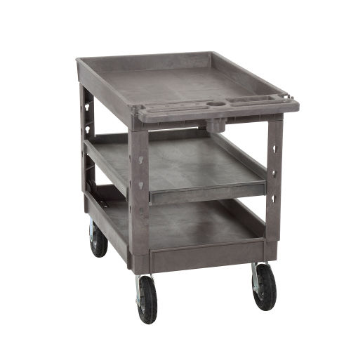 Global Industrial™ Tray Top Plastic Utility Cart, 3 Shelf, 44"Lx251/2