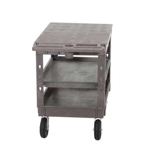 Global Industrial™ Flat Top Plastic Utility Cart, 3 Shelf, 44"Lx251/2