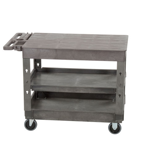 Global Industrial™ Flat Top Plastic Utility Cart, 3 Shelf, 44"Lx251/2