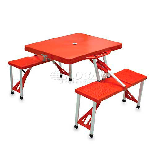 folding camping table with benches