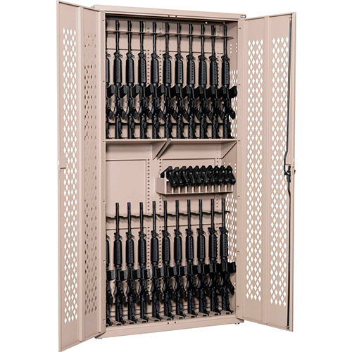 Datum Argos Gun Cabinet Awc84h24r10p Holds 24 Rifles 10 Pistols 42 W X 15 D X 84 H Desert Sand B Globalindustrial Com