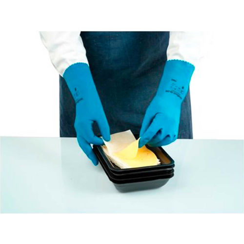 Size 8 Ansell 88-356 VersaTouch Natural Blue Chemical Resistant Gloves Pkg Qty 12 88-356-8 1 Pair