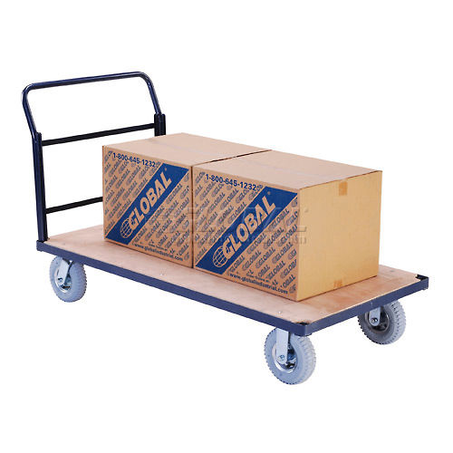 60 x 30 8 Pneumatic Casters 1200 Lb Platform Truck w//Steel Deck Capacity