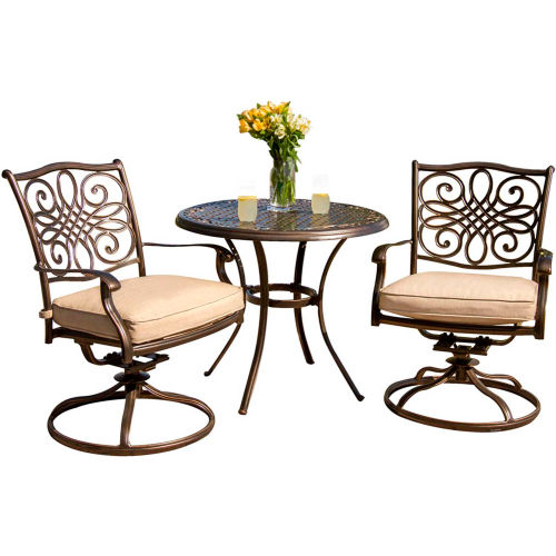 Outdoor Furniture Equipment Patio Furniture Sets Hanover Traditions 3 Piece Outdoor Bistro Set B1764577 Globalindustrial Com