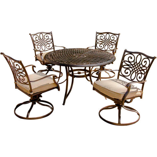 Hanover Traditions 5 Piece Outdoor Swivel Chair Dining Set B1764587 Globalindustrial Com Piece Outdoor Swivel Chair Dining, 5 Piece Patio Furniture With Swivel Chairs